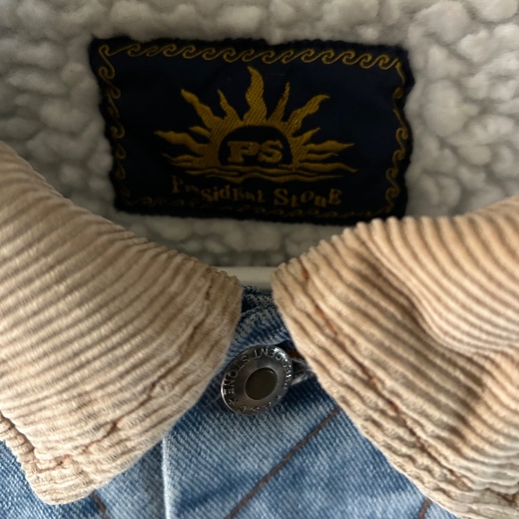 Men's Vintage President Stone Sherpa Lined Jean Jacket - Picture 3 of 6